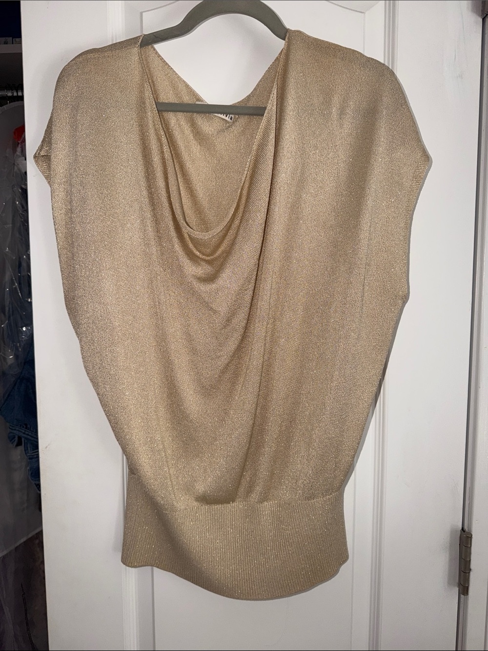 Alice and Olivia metallic knit top